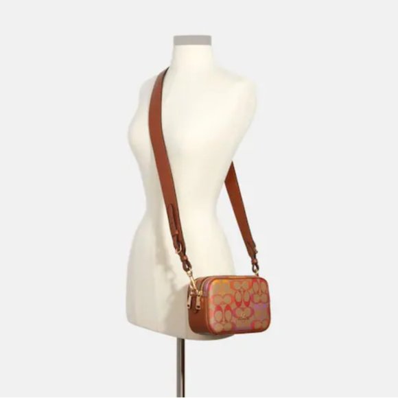 NWOT - COACH JES CROSSBODY 20 IN RAINBOW SIGNATURE CANVAS (C1308) - Picture 10 of 13